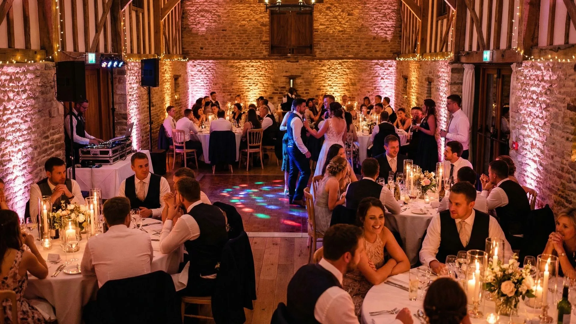 Hochzeit Ambientebeleuchtung und DJ im Dorfhaus Pfersbach
